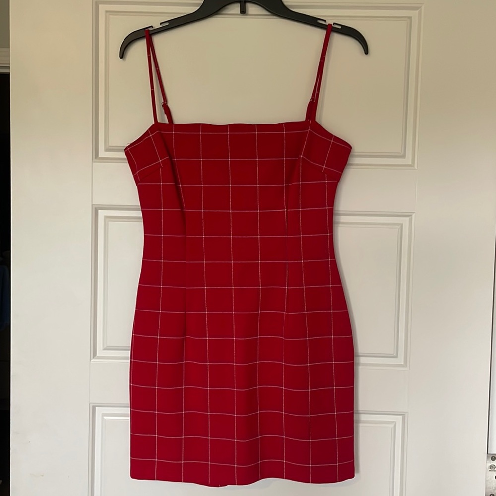 Red tiger mist body con dress